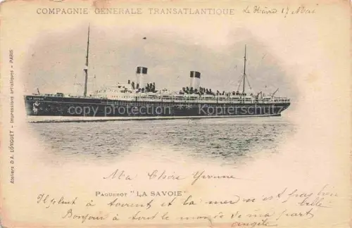 AK / Ansichtskarte Dampfer Oceanliner Compagnie Generale Transatlantique La Savoie 