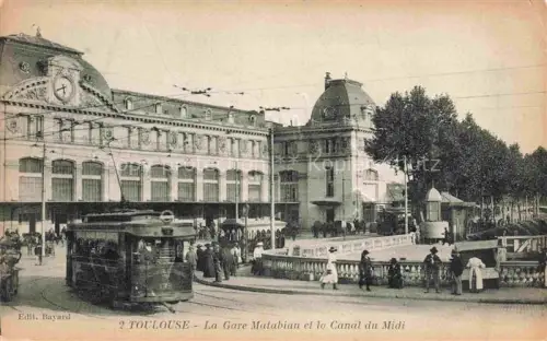 AK / Ansichtskarte STRAssENBAHN Tramway-- Toulouse la Gare Matabian le Canal du Midi 
