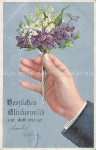AK / Ansichtskarte Maigloeckchen Lily of the Valley Muguet Mughetto-- Geburtstage Glueckwunsch 