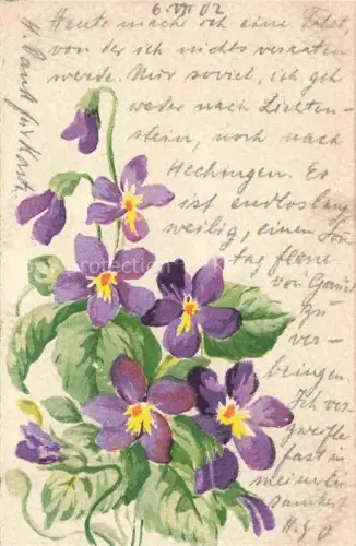 AK / Ansichtskarte Handgemalt hand-painted peint-a-la-main pintado-a-mano-- Viola Veilchen 