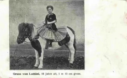 AK / Ansichtskarte Zirkus Artistik Variete Cirque-- Lottini Pony Maedchen 