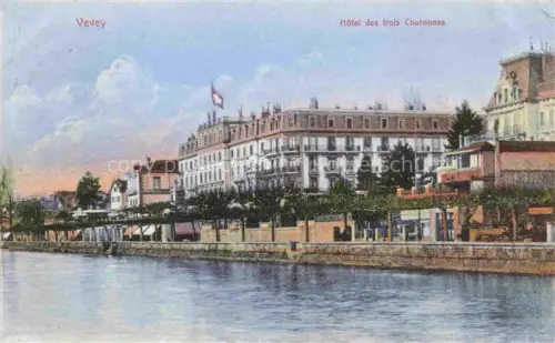 AK / Ansichtskarte VEVEY VD Hôtel des trois Couronnes au Lac Léman