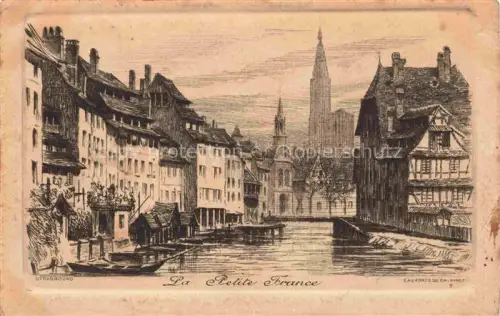 AK / Ansichtskarte Strasbourg  Strassburg 67 Bas-Rhin La Petite France Dessin Kuenstlerkarte