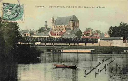 AK / Ansichtskarte Vernon  Evreux 27 Eure Eglise Notre Dame vue de la rive droite de la Seine