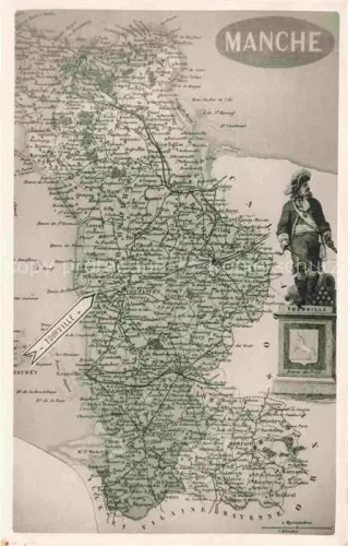 AK / Ansichtskarte Tourville-sur-Sienne Coutances 50 Manche Carte du Départment de la Manche Monument