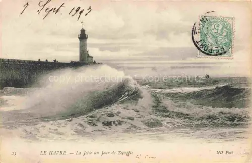 AK / Ansichtskarte Leuchtturm Lighthouse Faro Phare-- Le Havre Jetee Jour Temple