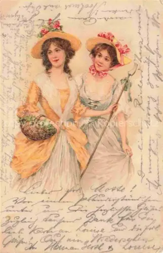 AK / Ansichtskarte Frauen Hut Litho