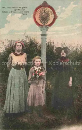 AK / Ansichtskarte Grenze Douane Zoll Frontiere Border-- Frauen Kind Deutsches Reich 