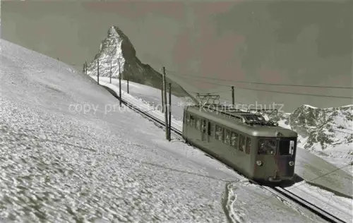 AK / Ansichtskarte Zahnradbahn Standseilbahn Furniculaire Rack Railway-- Zermatt Gornergratbahn Matterhorn