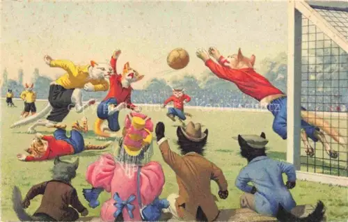 AK / Ansichtskarte Vermenschlicht Humanises-- Fussball Spielen Zuerich 