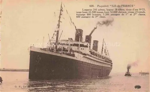 AK / Ansichtskarte Dampfer Oceanliner Paquebot Ile de France le Havre 
