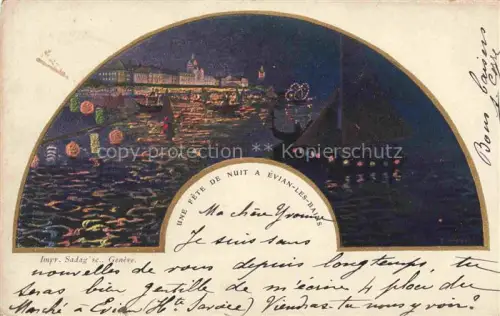 AK / Ansichtskarte Evian-les-Bains 74 Haute-Savoie Une fête de nuit Kuenstlerkarte