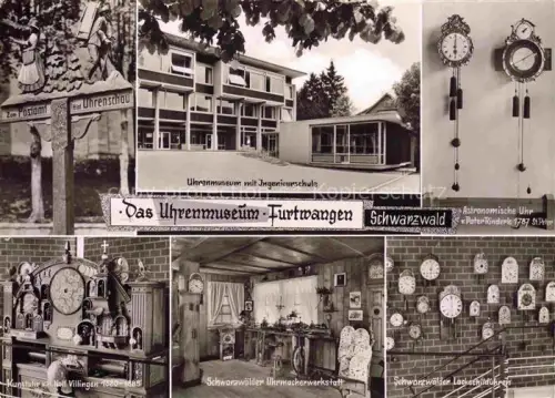 AK / Ansichtskarte Furtwangen Schwarzwald BW Uhrenmuseum mit Ingenieurschule Kunstuhr Schwarzwaelder Uhrmacherwerkstatt mit Lackschilduhren