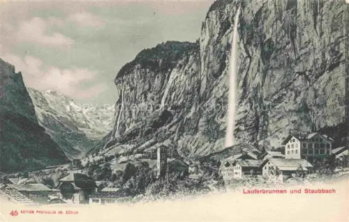 AK / Ansichtskarte Lauterbrunnen BE und Staubbach Wasserfall