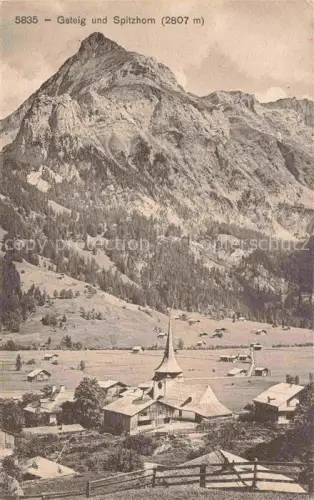 AK / Ansichtskarte Gsteig Saanen BE mit Spitzhorn