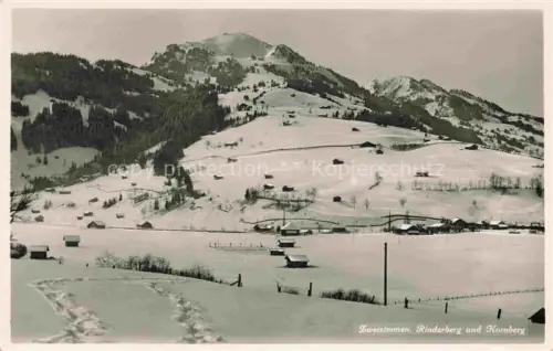 AK / Ansichtskarte Zweisimmen BE mit Rinderberg iund Hornberg