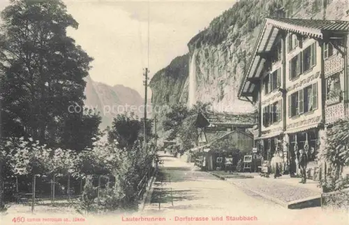 AK / Ansichtskarte Lauterbrunnen BE Dorfstrasse Wasserfall Staubbach