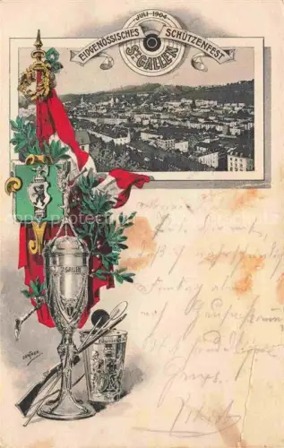 AK / Ansichtskarte St Gallen SANKT GALLEN SG Eidgen Schuetzenfest 1904 Panorama