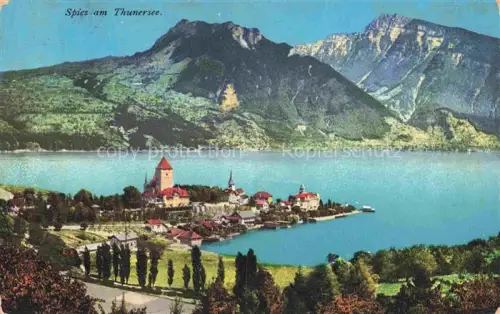 AK / Ansichtskarte SPIEZ Thunersee BE Panorama
