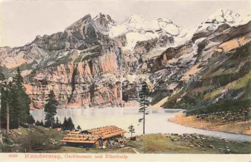 AK / Ansichtskarte Kandersteg BE oeschinensee und Bluemlisalp