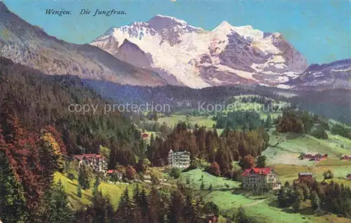 AK / Ansichtskarte Wengen  BE mit Jungfrau