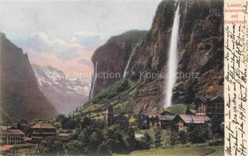 AK / Ansichtskarte Lauterbrunnen BE mit Staubbach Wasserfall