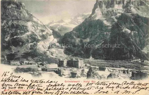 AK / Ansichtskarte Grindelwald BE Panorama mit Hotel Baer
