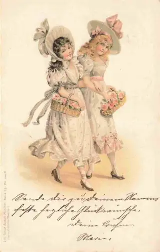 AK / Ansichtskarte OBPACHER Muenchen Verlag Nr. 20098 Kinder Hut Blumen