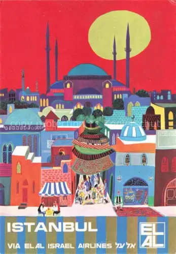 AK / Ansichtskarte ISTANBUL Constantinopel TK Via elal Israel Airlines ELAL
