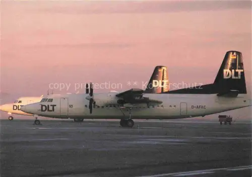 AK / Ansichtskarte FLUGZEUGE ZIVIL DLT Fokker 50