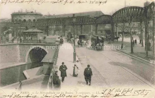 AK / Ansichtskarte Pferdebahn Pferdetram Paris Metropolitain Boulevard exterieurs