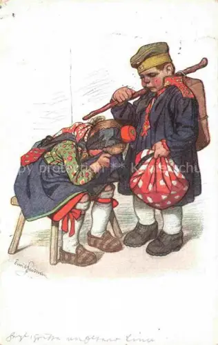 AK / Ansichtskarte Trachten Hessen Kinder Enfants 