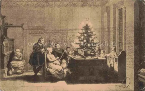 AK / Ansichtskarte Luther Martin Wittenberg Christabend Weihnachtsbaum  