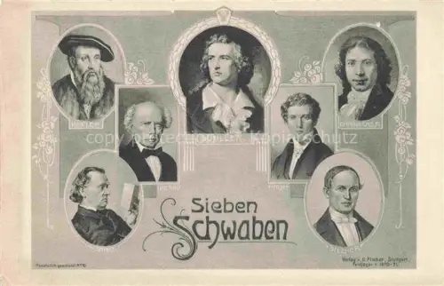 AK / Ansichtskarte SCHILLER Friedrich (1759-1805) Dichter Weimar sieben Schwaben G. Fischer Stuttgart 