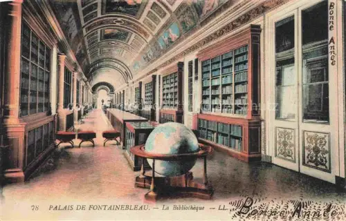 AK / Ansichtskarte Globus Globe Globo-- Palais de Fontainebleau la Bibliotheque 