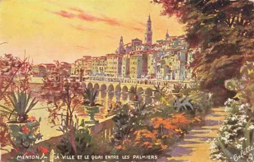 AK / Ansichtskarte Verlag Tucks Oilette Serie Nr. 34 Menton Ville Le Quai Palmiers 