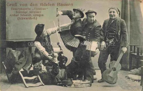 AK / Ansichtskarte Clingen Kyffhaeuserkreis Thueringen Die fidelen Bauern Bauernkapelle Fidelitas Musik