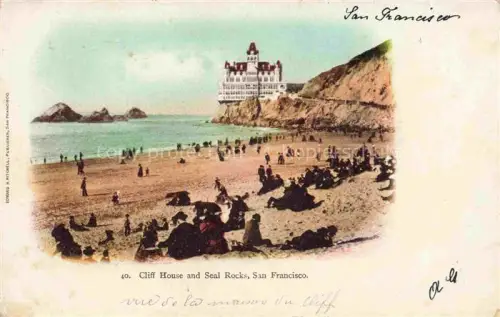 AK / Ansichtskarte SAN FRANCISCO California USA Cliff House and Seal Rocks Beach