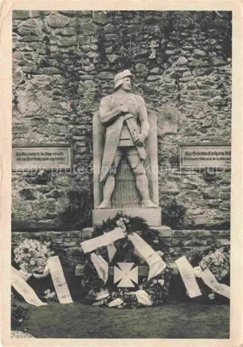 AK / Ansichtskarte Kerz Carta Kerc Siebenbuergen RO Denkmal auf dem kleinen deutschen Heldenfriedhof in einer alten Zisterzienserabtei
