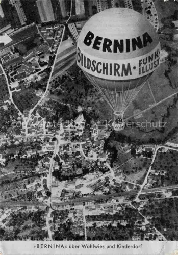 AK / Ansichtskarte Wahlwies Stockach BW Jungfernfahrt des Deutschen-Kinderdorf-Freiballons Bernina