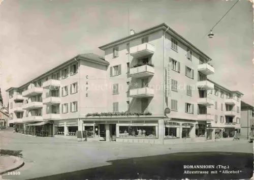 AK / Ansichtskarte ROMANSHORN Bodensee TG Alleestrasse mit Hotel Café Alleehof