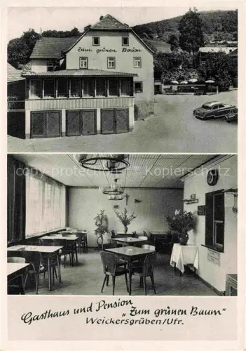 AK / Ansichtskarte Weickersgrueben Main Graefendorf Bayern Gasthaus Pension zum gruenen Baum Gastraum