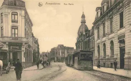 AK / Ansichtskarte Armentieres 59 Nord Rue Marle Tram