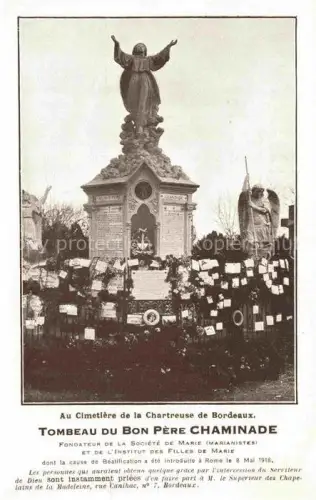 AK / Ansichtskarte BORDEAUX 33 Gironde Tombeau du Bon Père Chaminade Cimetière de la Chartreuse de Bordeaux