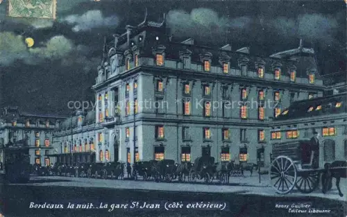 AK / Ansichtskarte BORDEAUX 33 Gironde La Gare St. Jean la nuit au clair de lune