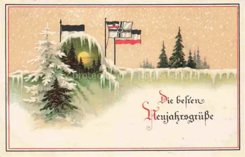 AK / Ansichtskarte Neujahr Annee New Year Reichsflagge Preussen flage 