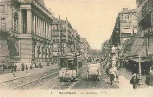 AK / Ansichtskarte STRAssENBAHN Tramway-- Marseille la Coannebiere