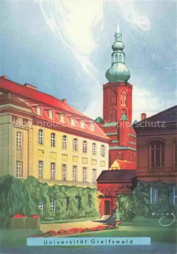AK / Ansichtskarte GREIFSWALD Mecklenburg-Vorpommern Universitaet Kuenstlerkarte