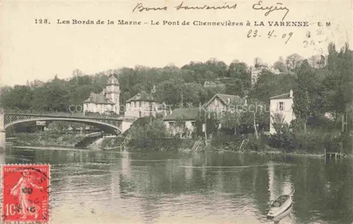 AK / Ansichtskarte La Varenne-Chennevieres 94 Val-de-Marne Les Bords de la Marne Pont de Chennevières