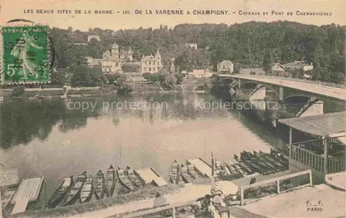 AK / Ansichtskarte CHAMPIGNY 94 Val-de-Marne Les beaux sites de la Marne Coteaux et Pont de Chennevières